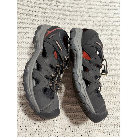 Eddie Bauer Carl Sandals Mens Size 12 Leather Hiking 25753 Outdoors Gray Black